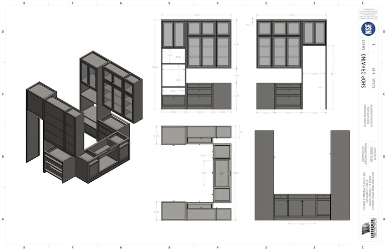 Prep Kitchen Stainless Shop Drawings